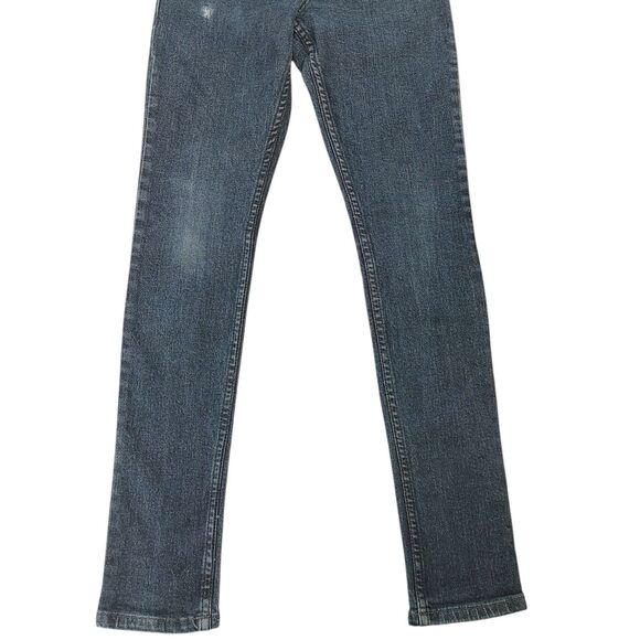 Social Collision Rude Blip Service Dark Blue Button Fly Jeans Sz 28x32 (Read) - Picture 6 of 15
